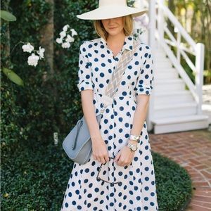 Navy dot shirt dress from Julia Amory🌀🤍
